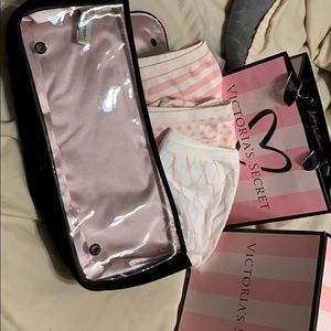3 pair Victoria’s Secret panties w/ lingerie bag